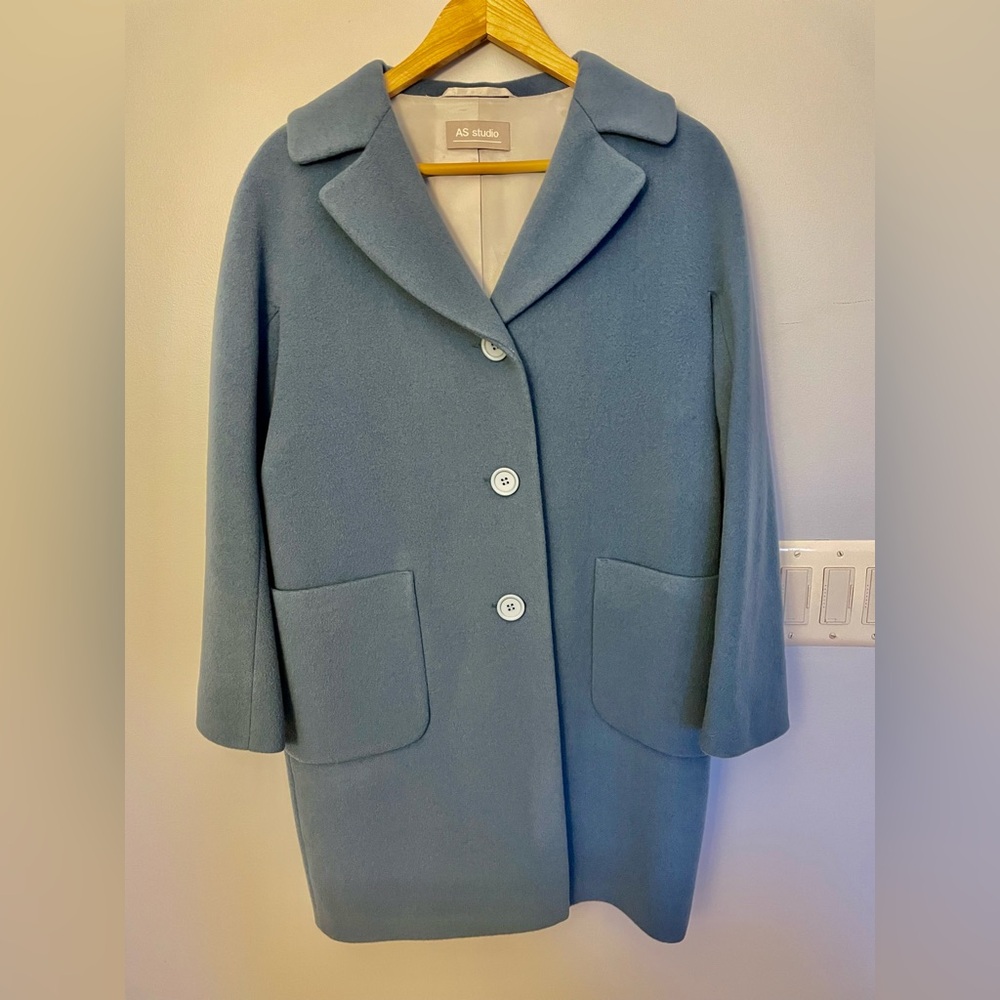 Classy Woolen Women's Blue Coat